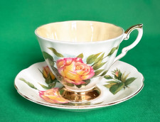 Paragon China 'Peace' rose tea cup & saucer, Harry Wheatcroft famous roses 1960s