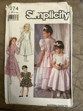 Vintage Simplicity 7074 Bridesmaid Dress Sewing Pattern UNCUT 