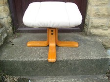Vtg Mid Century Stool in Beige