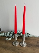 Pair Vintage JMR Silver Plated Candle Holders / Candle Sticks ornate leaf detail