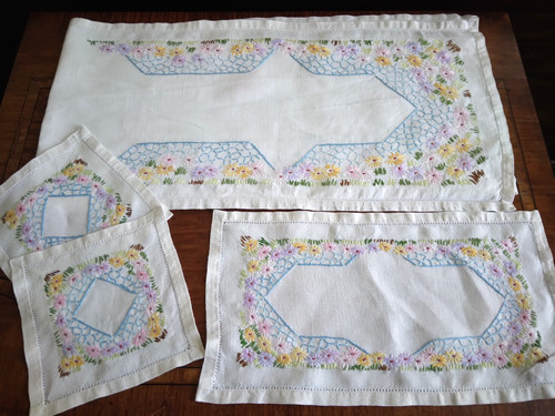 Linen dressing table runner - dressing,