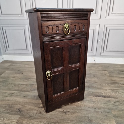 Vintage oak bedside cabinet - oak,