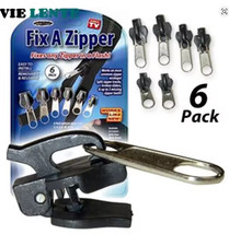 FIX A ZIPPER Tool Universal Repair Replacement Kit 3 Sizes Zip Fixer Slider Clip