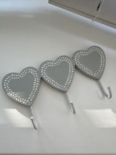 Grey And White Heart Wall Trio Hook
