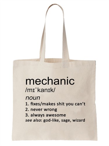 Mechanic definition funny tote - definition,