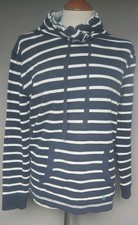 MUDD & WATER - FUNNEL NECK SWEATER JUMPER TOP - SIZE 10 - NAVY / WHITE STRIPED