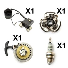 Mini Moto Dirt Bike Pull Start Short Silver Ignition Coil Spark Plug Clutch