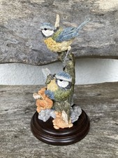 Vintage Country Artists CA798 Bluetits with Orange Peel Fungus Figurine Ornament