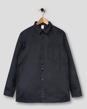 M.C. Overalls Relaxed Snap Button Shirt Size XS Shacket Overshirt Black RRP £90