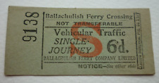 Ballachulish Single Journey Vehicle 6d Ferry Crossing Used Ticket