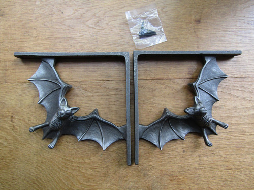 Rustic iron shelf - , brackets