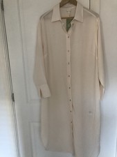 H & M Shirt Maxi 10-button Shirt Dress Maxi Dress In Ivory Size Large, Brand New