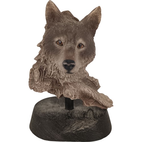 Cain waiting wolf sculpture - cain,