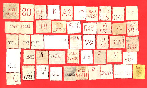 Worldwide perfin stamps - worldwide,