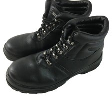 ARCO WORK BOOTS SAFETY Black UK 10 6746 LEATHER STEEL TOECAP Mens VGC