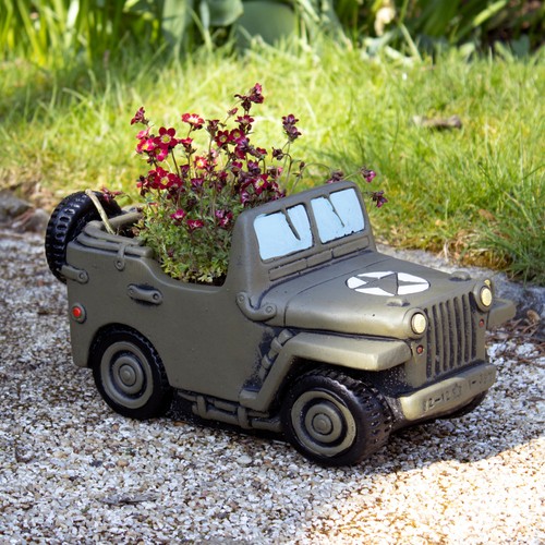 Cement army truck planter - us,