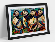 A GROUP OF PUFFINS COLOURFUL