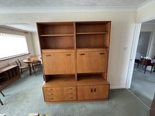 Genuine G-Plan Fresco teak Wall Unit, Bureau And Cocktail Cabinet With Drawers