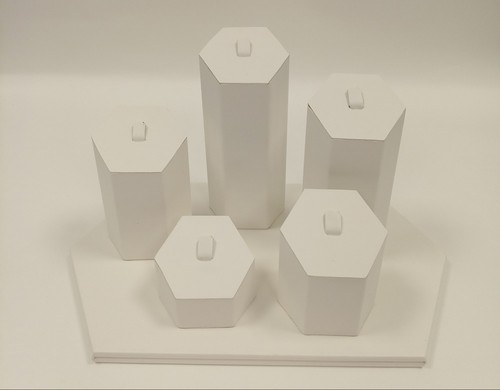 Unique hexagonal white display - hexagonal,