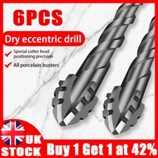 6PCS 4-Blade Saw Tooth Eccentric Drill Bit Four-Edge Serrated Drill Bits Alloy