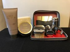 Mens Grooming Travel Kit /Cow Hide Zipped Case +Baylis & Harding Toiletries VGC