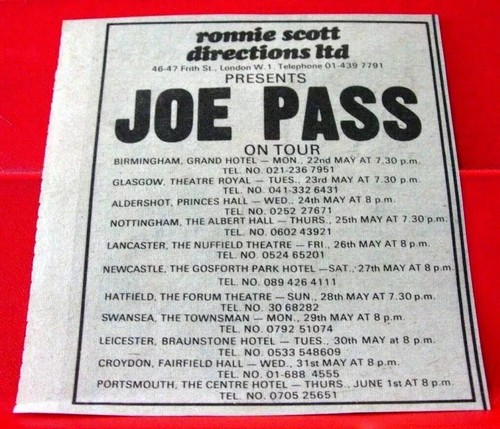 Joe pass tour - joe, vintage