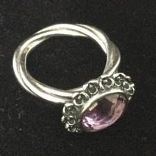 Genuine Pandora Ring 925 Silver & Amethyst Wandas Garden Size 52 & Box 190850PAM