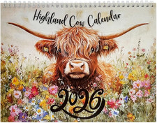 Highland Cow Calendar 2026