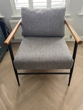 Grey chair With Wood Effect Arm