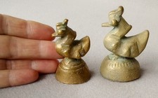 Two antique Burmese bronze Hintha bird opium weights