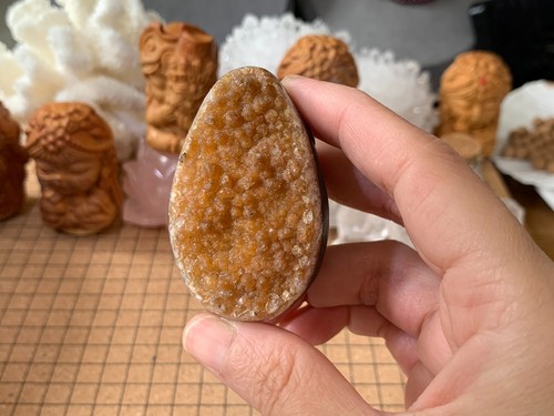 Small natural citrine geode - citrine,