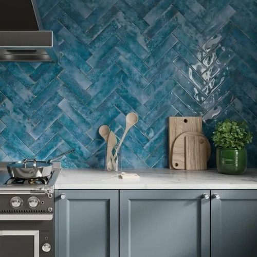 Style aqua blue brick - aqua,