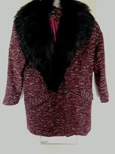 Topshop Burgundy Boucle Wool