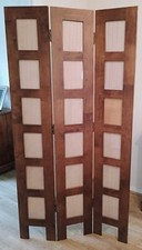 3 Panel Dark Wood Photo Frame Holder Room Screen | Room Divider - 18x 8x10"