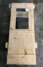 SOLID RUSTIC PINE LEDGED GLAZED DOOR ALL SIZES MADE TO MEASURE 30/45mm AVAILABLE