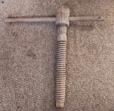 antique  WOODEN VICE SCREW  wine/fruit press etc