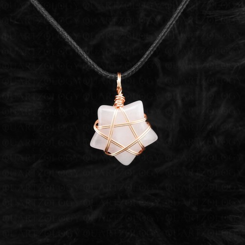 Rose quartz wire wrap star - rose,