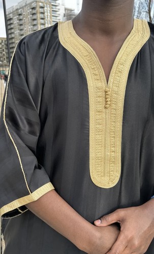Black moroccan thobe - moroccan,