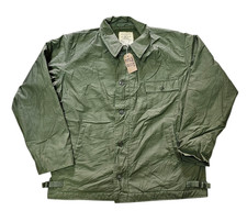 Genuine US Navy USN 1979 Cold Weather Permeable Deck Jacket OD Green Large #10