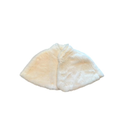 Ivory faux fur bridal capelet - faux,