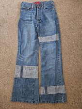 Richard Chang - Blue Denim Patchwork, Boot Cut, Jeans - Size 30W/30L