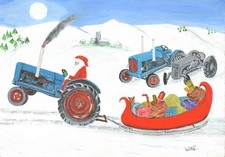 Tractor Pulling Santa blank