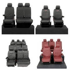 Vw T6 Kombi Shuttle Seat Covers 2015 Onwards Tailored Leatherette Heavy Duty