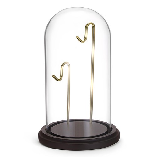 Glass display cloche dome with - display,