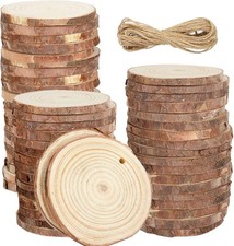 30 Pcs Wood Slices Round Discs