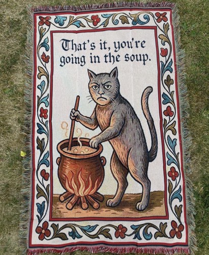 Medieval cat tapestry style - medieval,