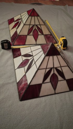 Pair tiffany style glass - of,