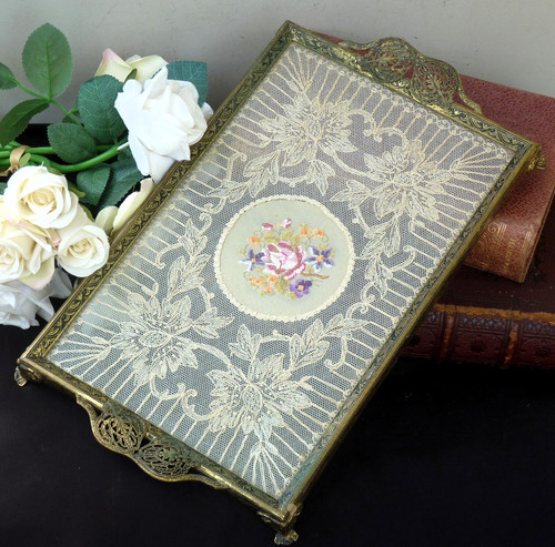 Vintage petit point tray
