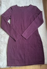 zara thick marroon long sleeve dress  zip up back  size medium fits 8-10
