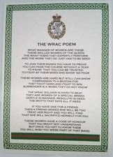 WRAC Women's Royal Army Corps Poem